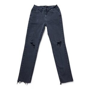 JJudy Blue Boutique Distressed‎ Black Jeans Womens 5/27 Mid Rise Stretch